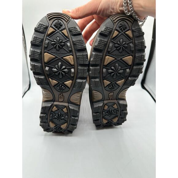 North Face Greenland Brown Zip Waterproof Winter Boots Size 8 Faux Fur Shearling - Picture 4 of 15